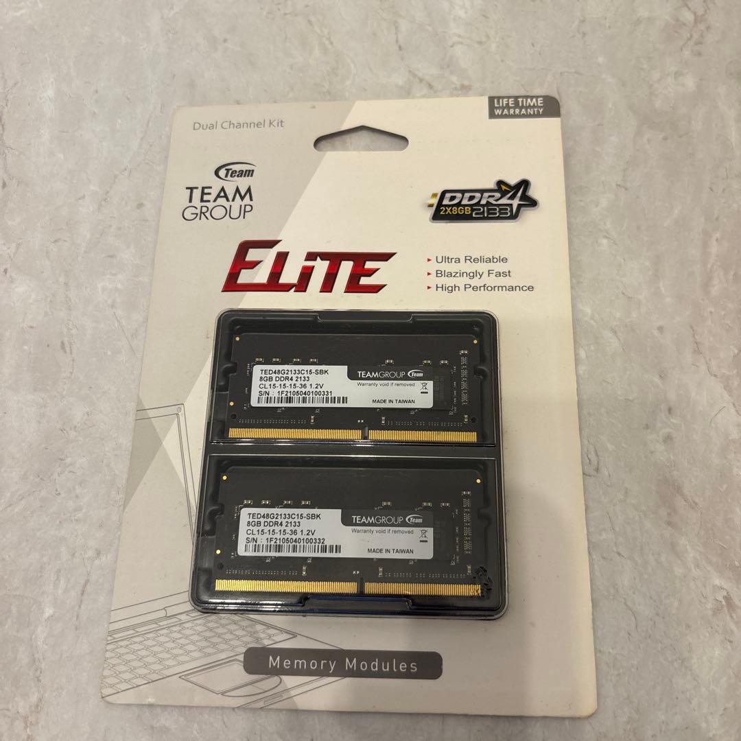 TEAMGROUP Elite ノートPC用メモリ 16GB（8GB×2）