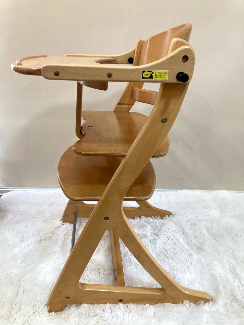 【美品】大和屋　すくすくチェアプラス　テーブル＆ガード付　ナチュラル