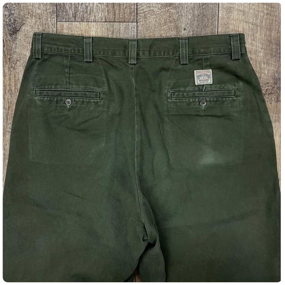 ★90s RALPH LAUREN ボックスロゴ チノパンツ オリーブ USA製