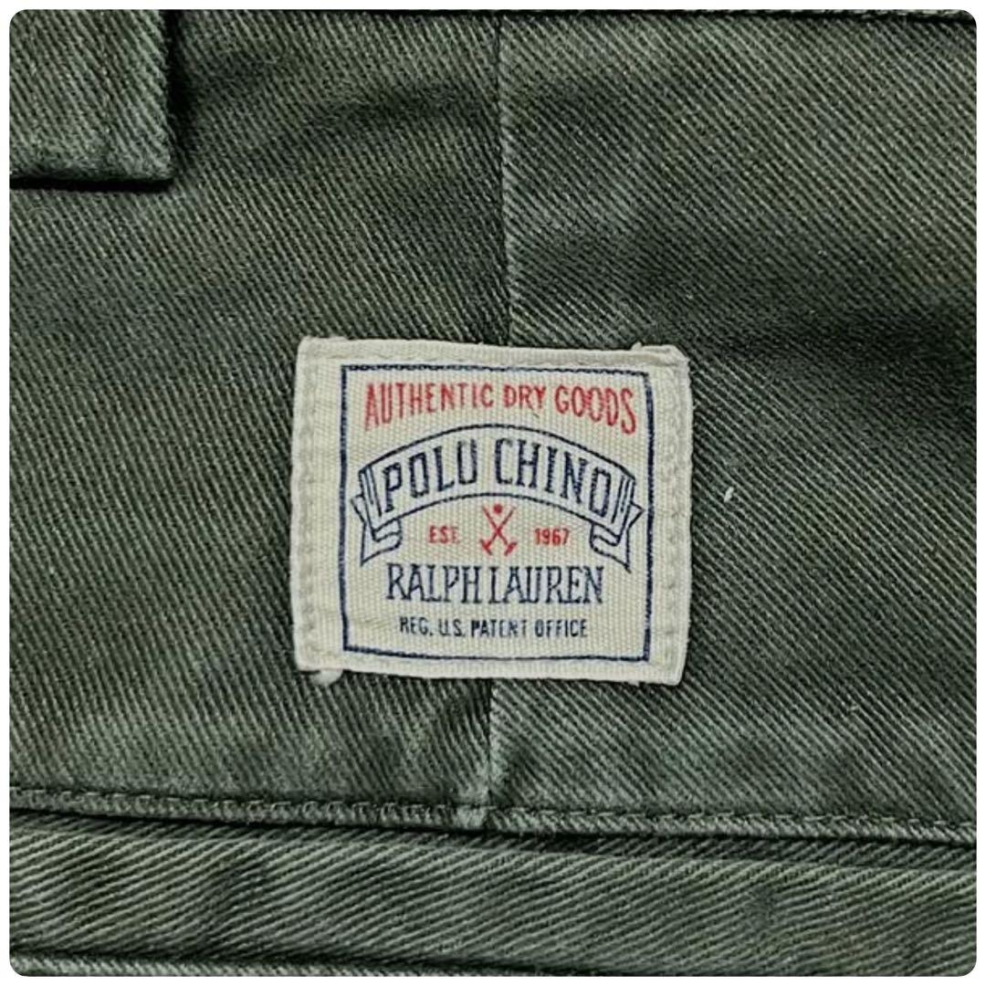 ★90s RALPH LAUREN ボックスロゴ チノパンツ オリーブ USA製