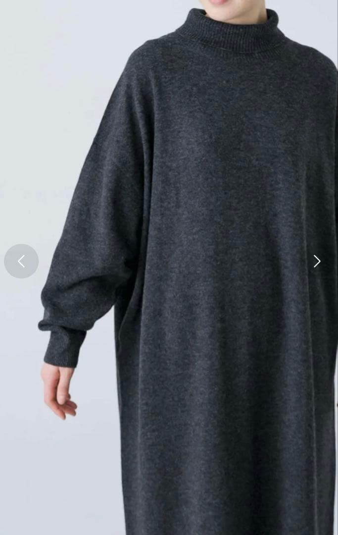 新品タグ付　かぐれ　ラムウールニットワンピース　チャコール　0size 完売