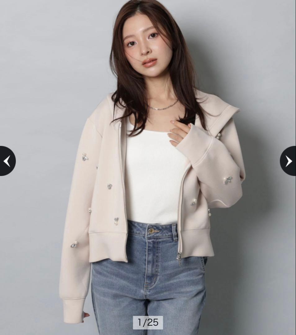 Apuweiser-riche[WEB LIMITED]キラキラビジューパーカー