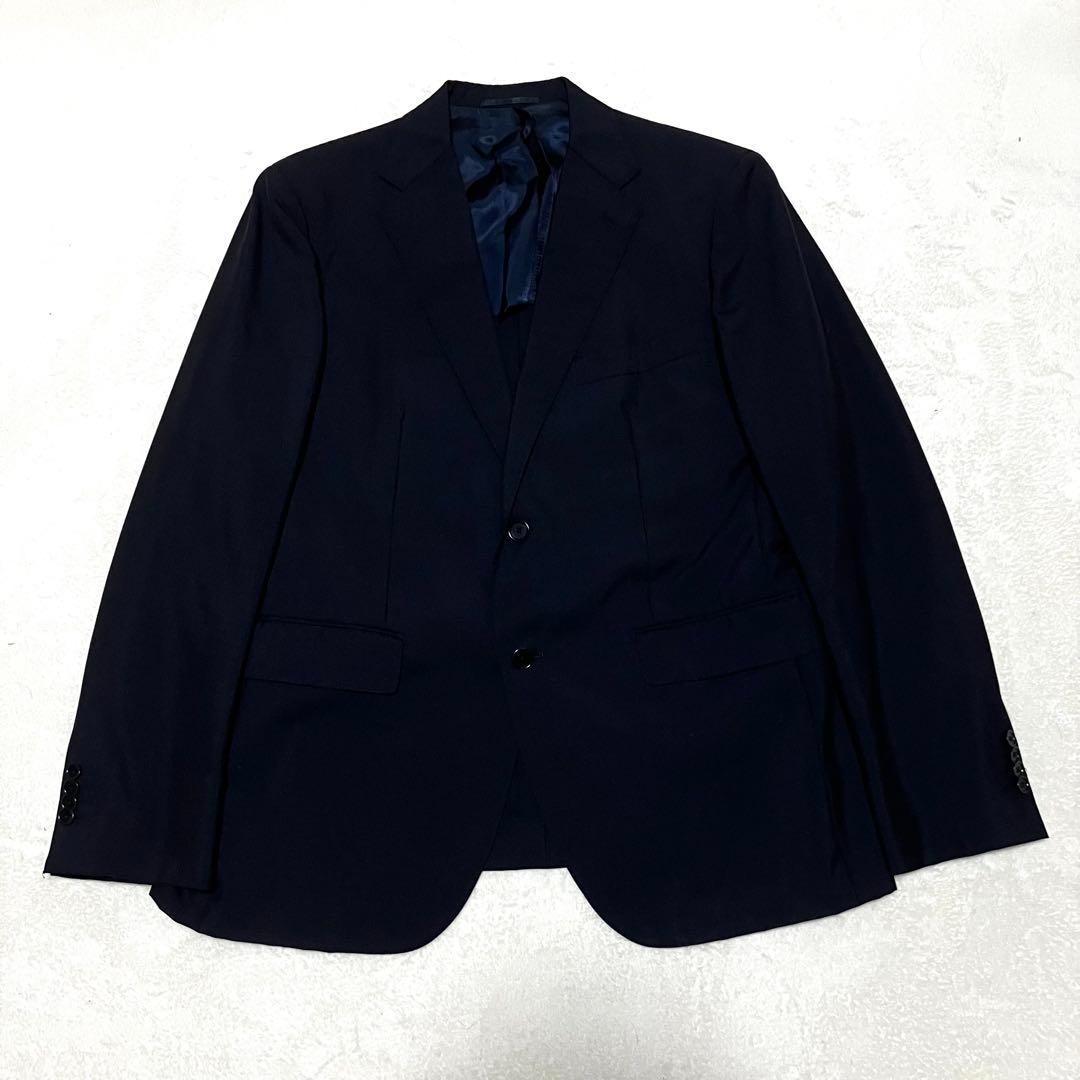 美品UNITED ARROWS スーツ 52 ネイビー シングル モヘア混