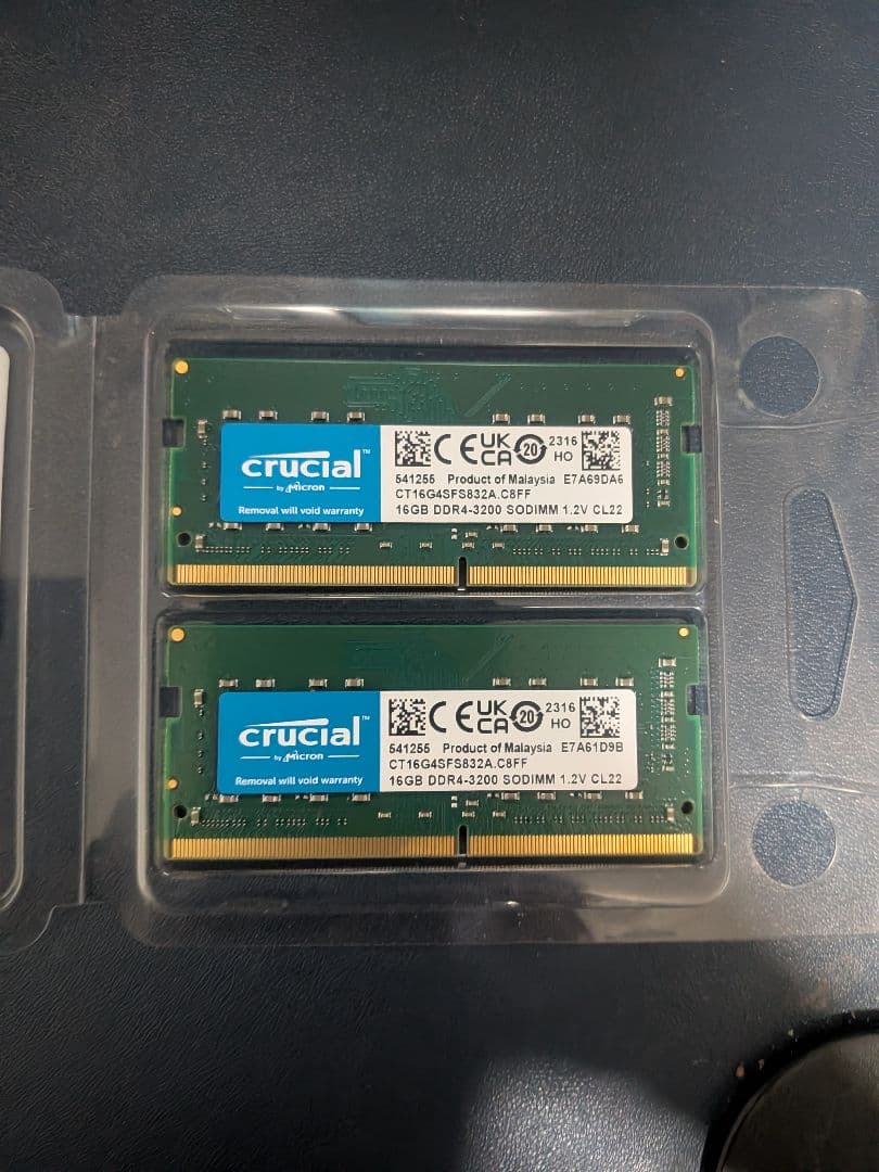 CrucialノートPC用メモリ32GB(16GB×2枚) DDR4-3200