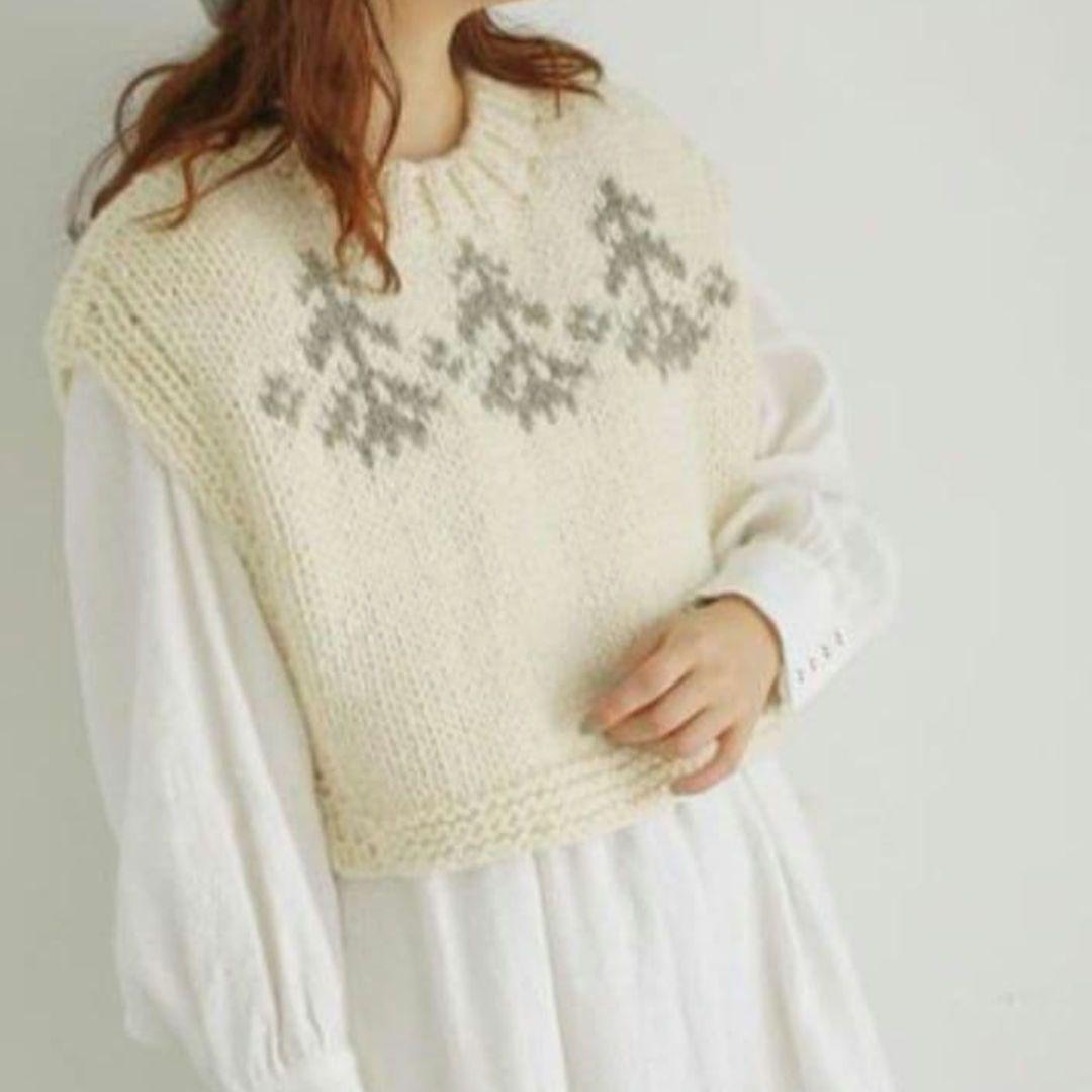 ♡美品♡ SM2 TSUHARU ペルーニット前後着ジャガードニットベスト