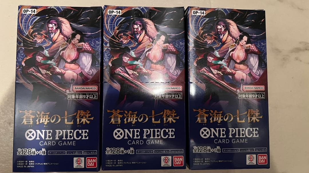 ヤ*ト様 クロスストア産　ワンピースカード　蒼海の七傑　3BOX　テープカット