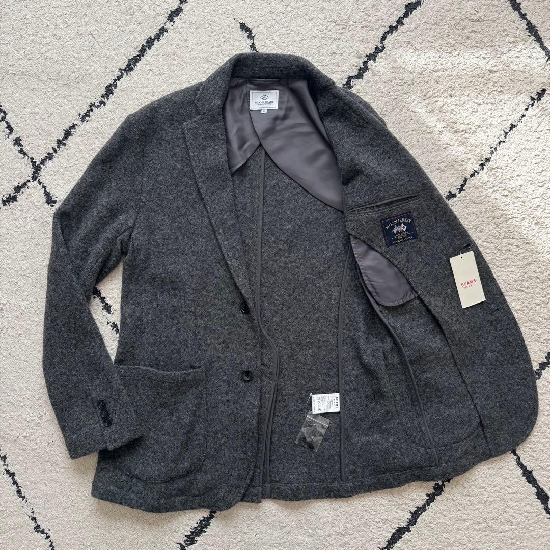 タグ付未使用　ビームスハート　MOON ツイード　テーラードジャケット　グレー