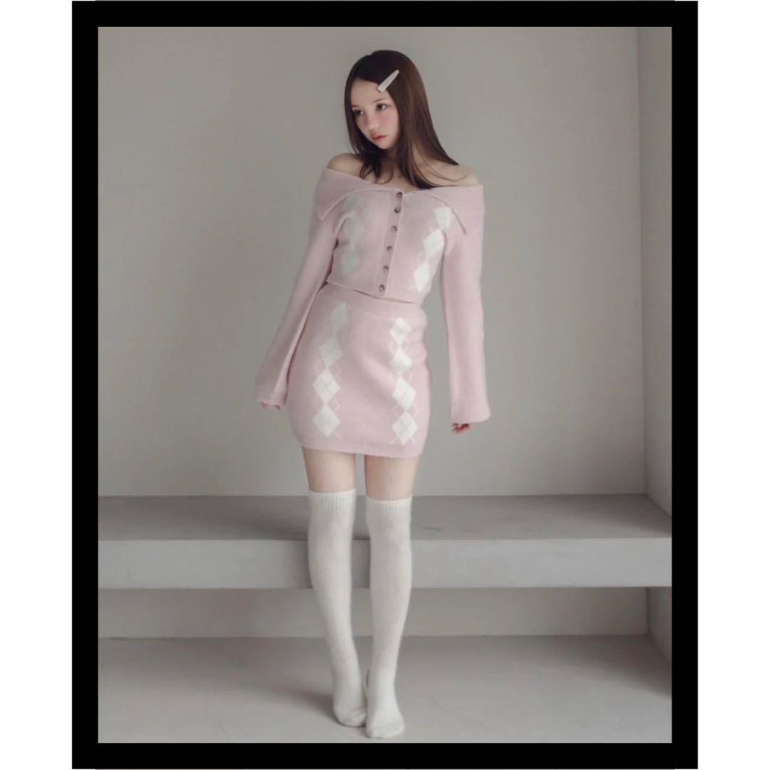 【andmary】 Dona argyle knit set up