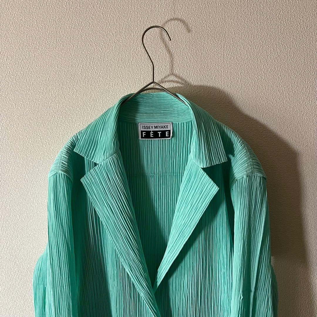 イッセイミヤケ FETE プリーツ テーラードジャケット ブルー系 03 L
