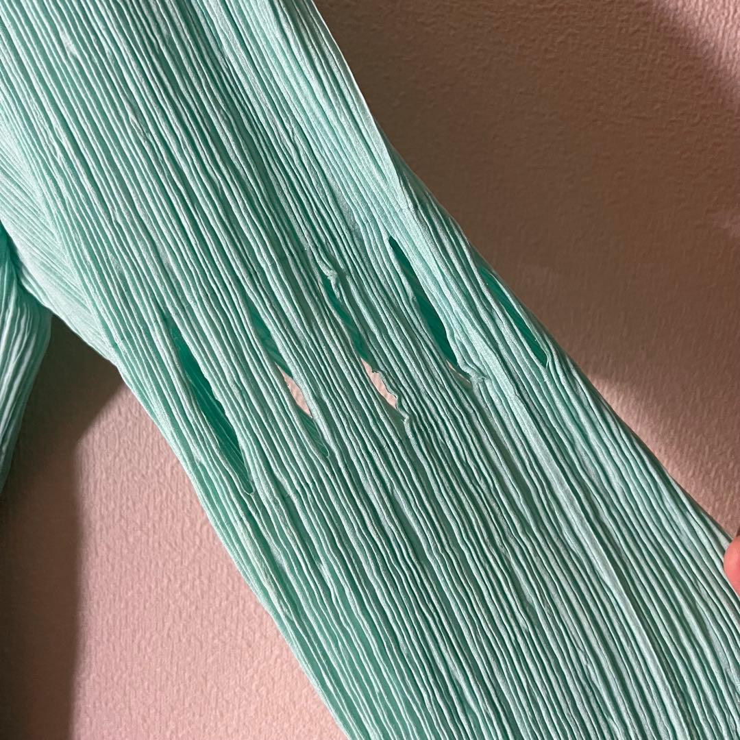 イッセイミヤケ FETE プリーツ テーラードジャケット ブルー系 03 L