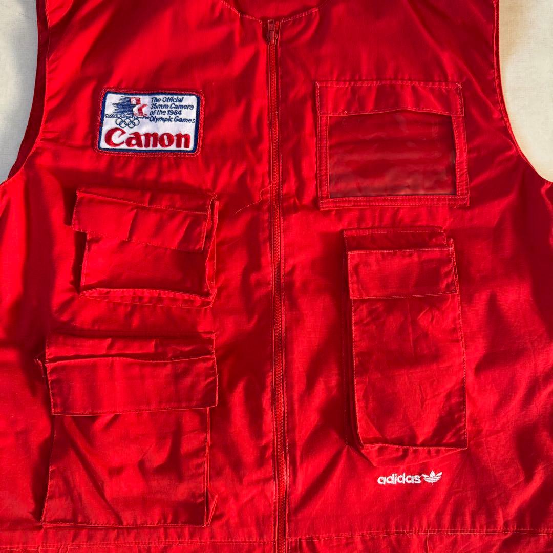 希少　adidas ヴィンテージ 多ポケットベスト Canon ワッペン