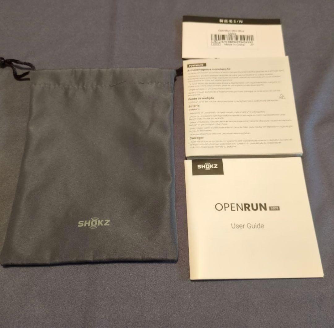 （美品）SHOKZ OPENRUN MINI 骨伝導イヤホン