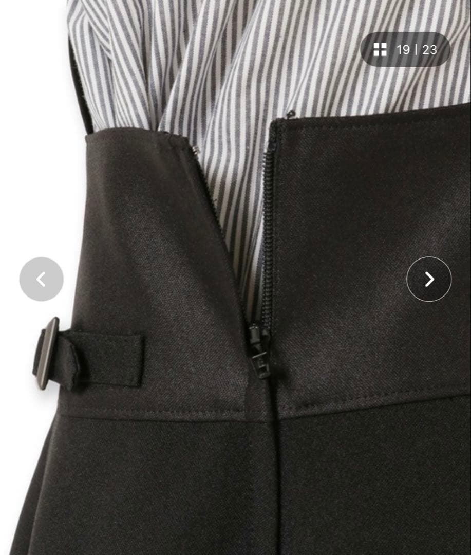 ELLE en noir ブラックショートジャケットハイウエストスカートスーツ