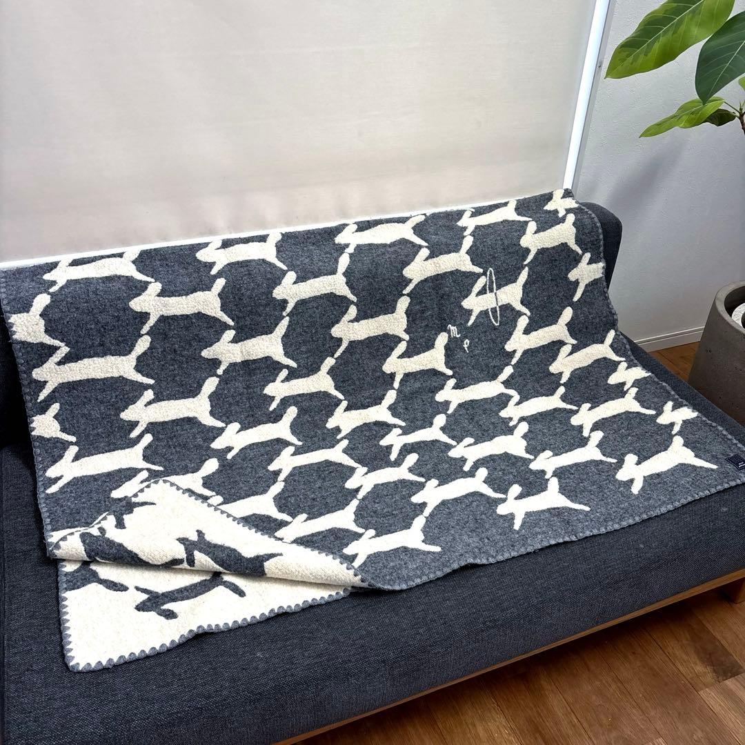 【レア】ミナペルホネン ブランケット run run run うさぎ 毛布 L