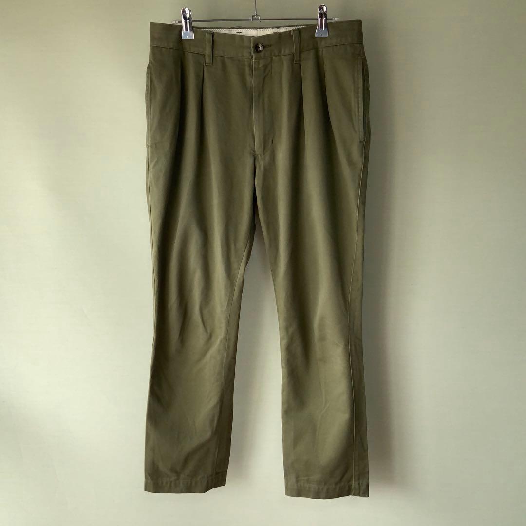 Barnstormerバーンストーマー2インプリーツスラックスMカーキ日本製