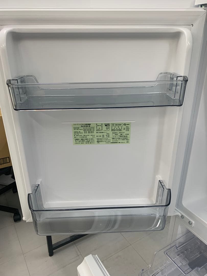 シャープ SJ-D15K 冷蔵庫 152Lマットホワイト 2024年製 極美品