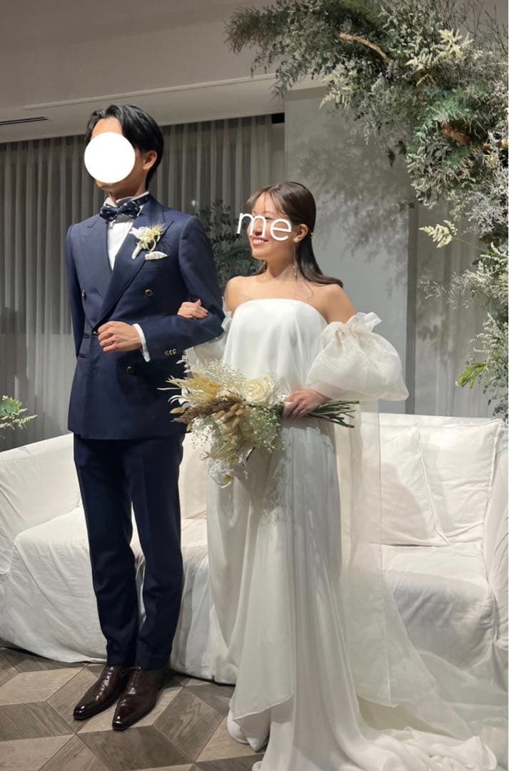 【クリーニング済・未開封】2Way スレンダー ウェディングドレス 前撮り