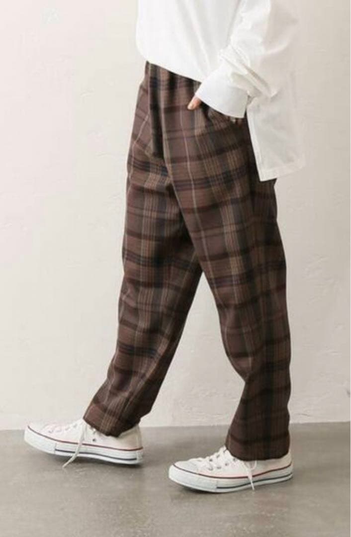 ⭐︎JORNAL STANDARD LUXEブラウン チェック柄パンツ