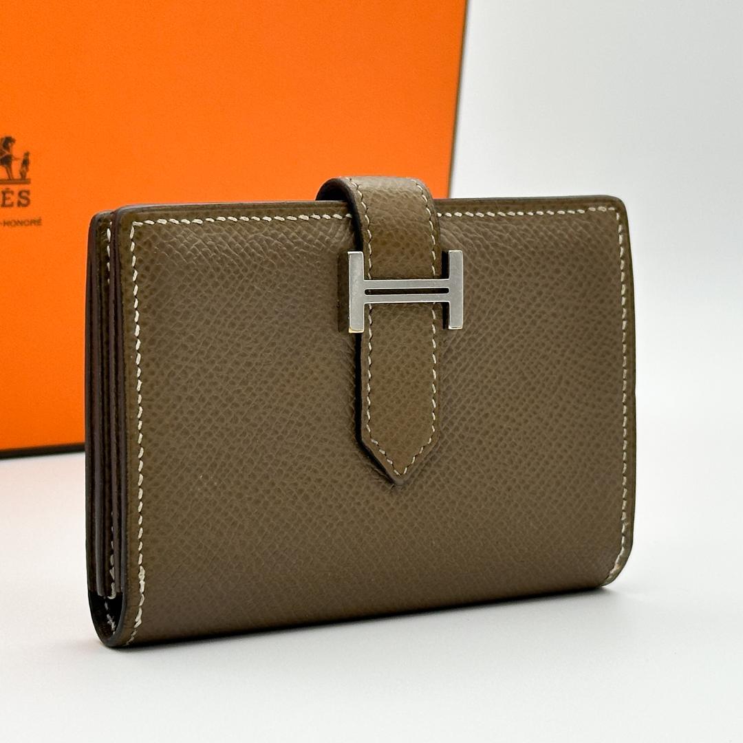 【極美品】HERMES エルメス　べアン　カードケース エプソン エトゥープ