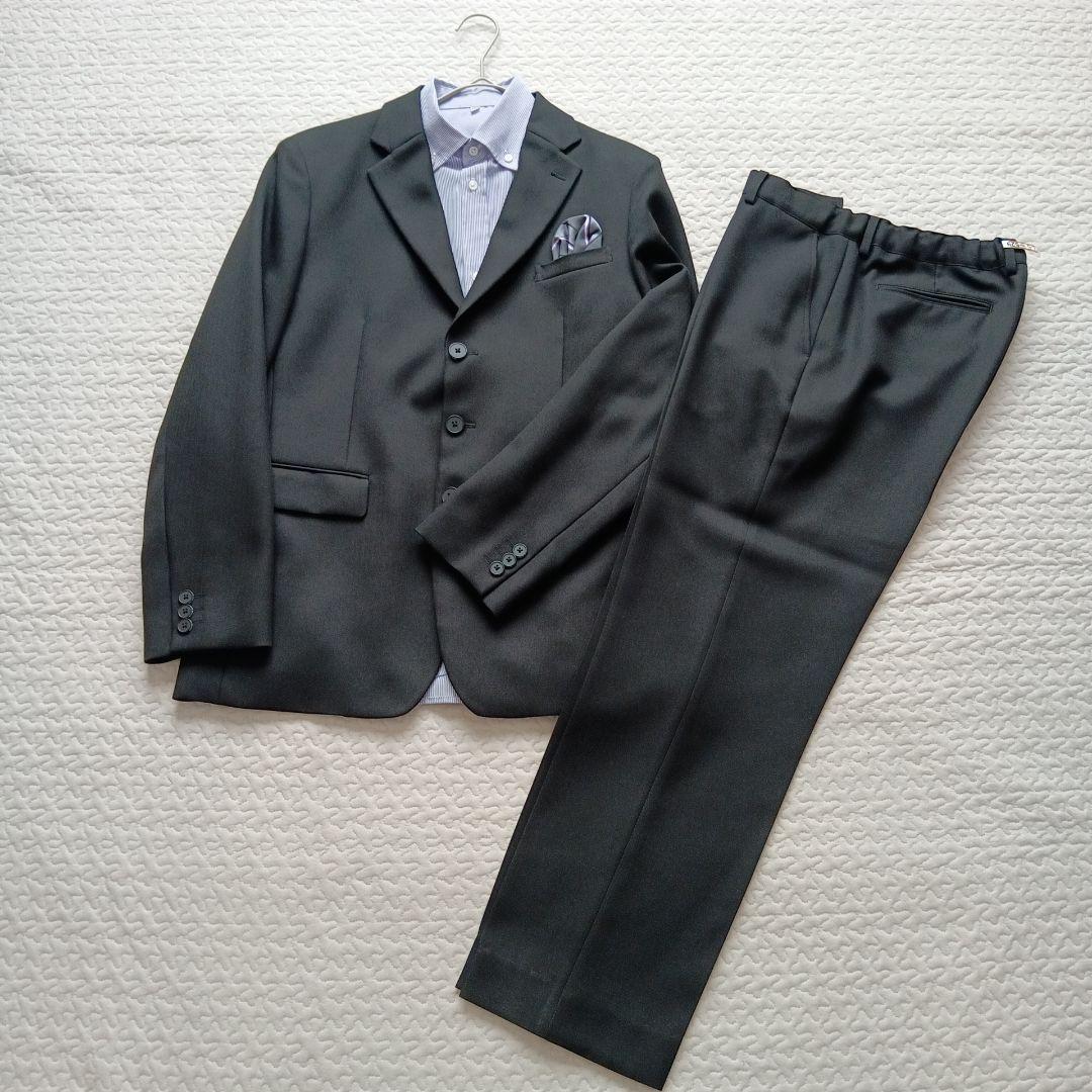 170B フォーマルスーツ 卒業式 男の子 ワンダーファクトリー 黒