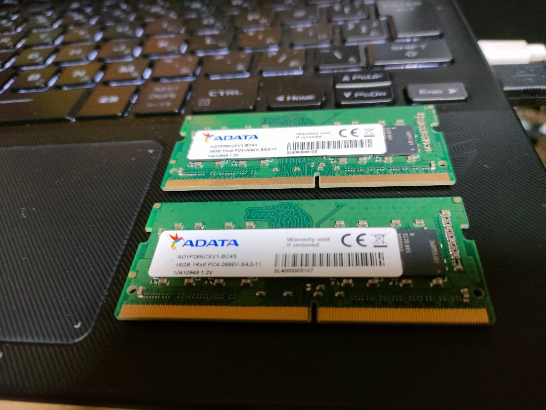 ADATA PC4-2666V メモリー16GBx2枚 合計32GB