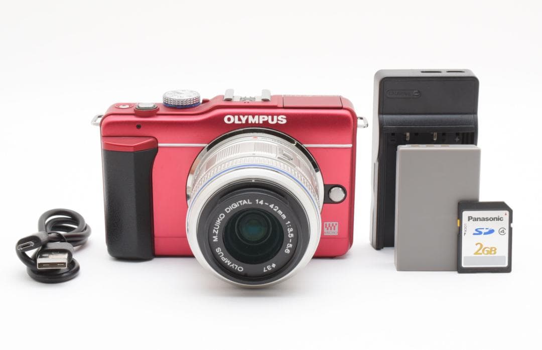 オリンパス　OLYMPUS PEN Lite E-PL5 レッド 14-42mm