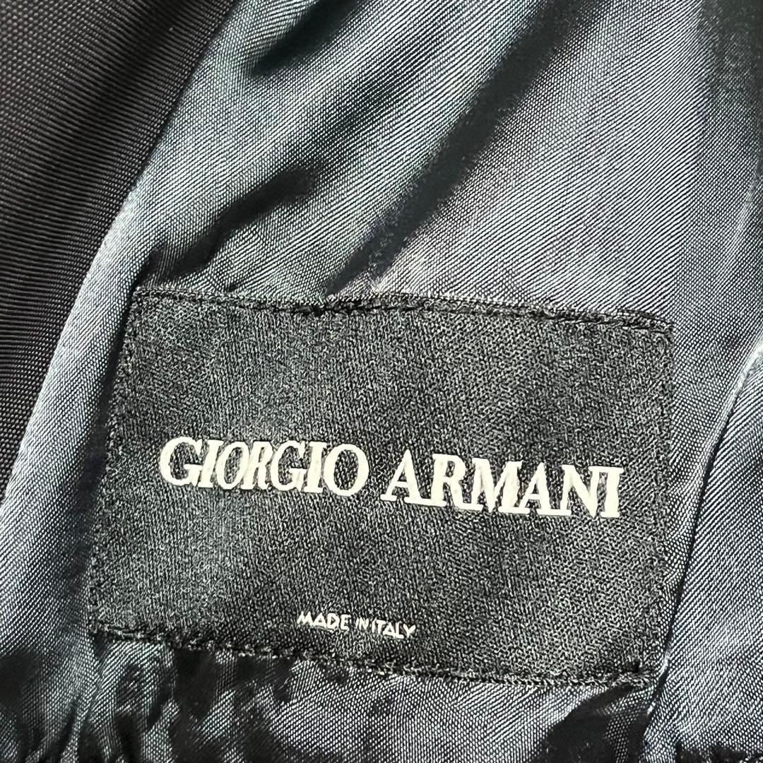 【希少デザイン　L程】ジョルジオアルマーニ　テーラードジャケット　黒タグ　黒色
