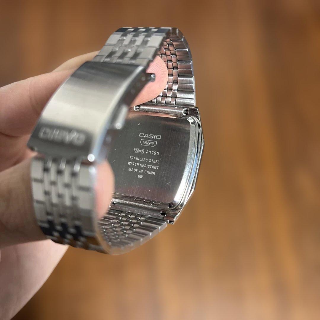 CASIO A1100D-1JF デジタル腕時計 ステンレスモデル