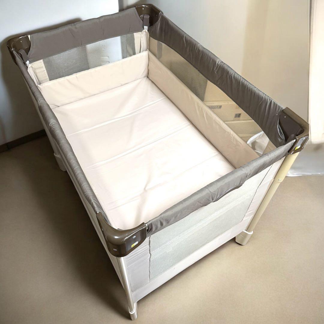 【美品】 アップリカ ココネル ベビーベッド ココア ブラウン 66041