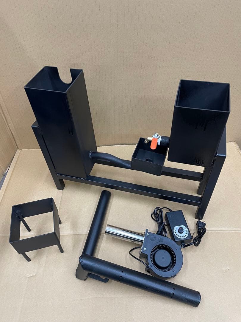 廃油ストーブ　ロケットストーブ　送風機付き