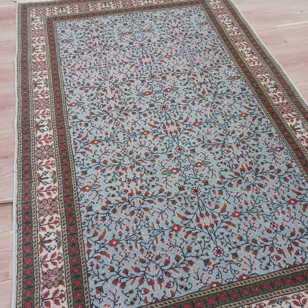 Y3352 トルコ カイセリ絨毯 ウール×コットン 手織り 182×116㎝