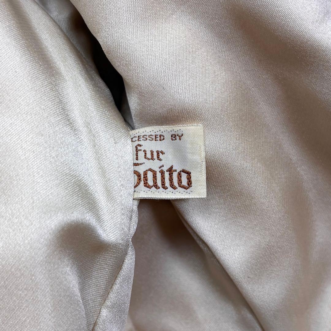 希少　毛皮コート　ファーコート　牛柄　襟付き　ラビットファー　Lサイズ相当