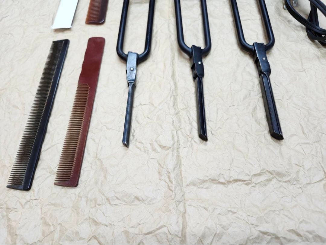 日理レンツアイロン■10㎜8㎜6㎜■中古■アイロンコーム4本■理容美容床屋パンチ