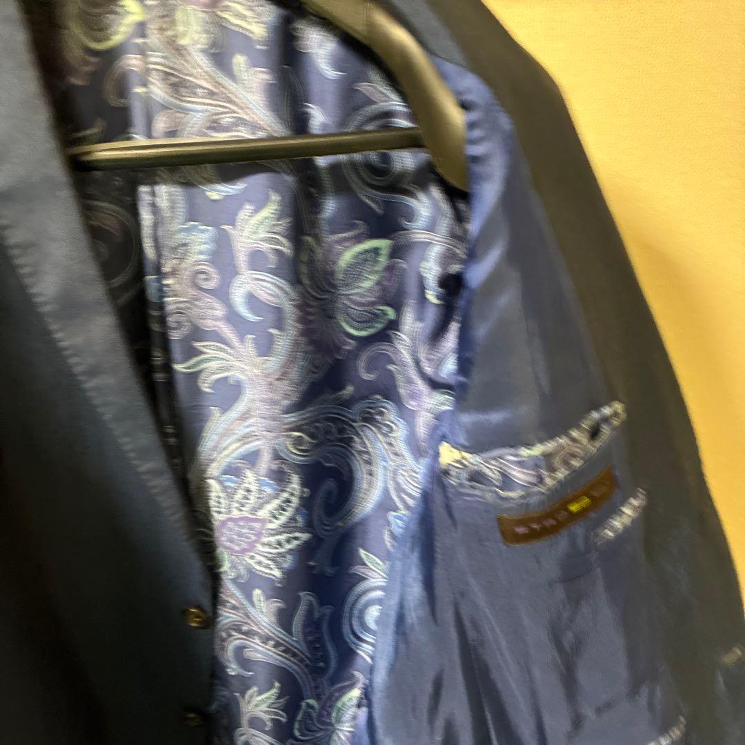 エトロ　ネイビー テーラードジャケット