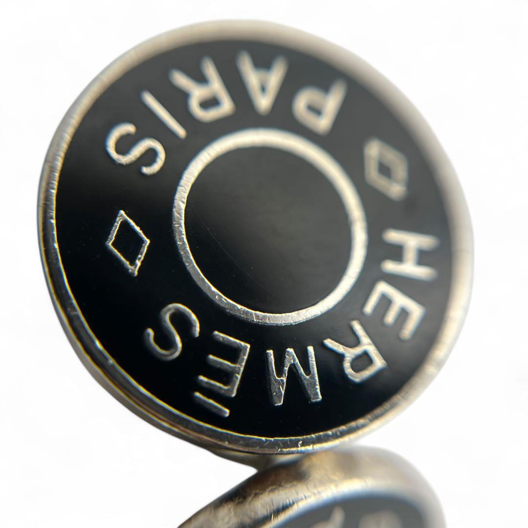 美品　エルメス　カフス　カフリンクス　セリエ　箱付き　ブラック×シルバー