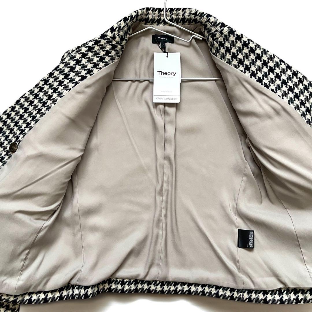 未使用 タグ付き Theory ハウンドトゥース ツイードジャケット サイズ4