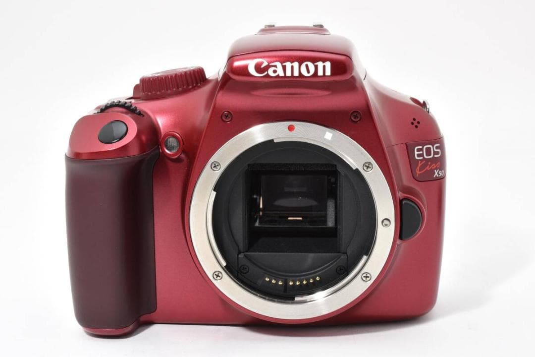 【外観美品】Canon EOS KISS X50 ボディ レッド 動作品
