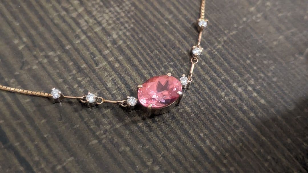 天然ロードクロサイト　 (インカローズ) オーバルミックス カット ネックレス