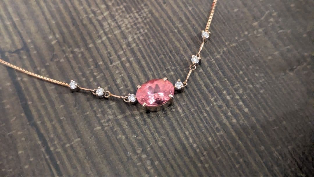 天然ロードクロサイト　 (インカローズ) オーバルミックス カット ネックレス