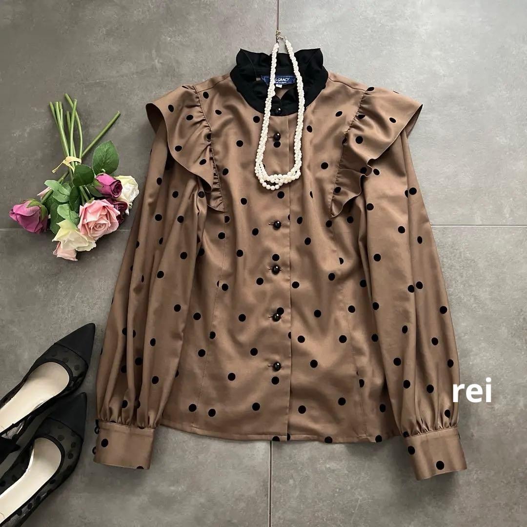 定価3万円　極美品✨エムズグレイシー　フリルドットブラウス