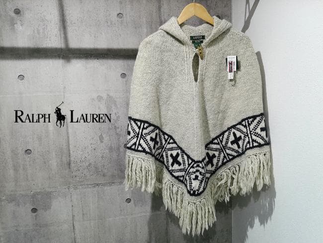 新品 RALPH LAURENラルフローレン ハンドニット ポンチョ ネイティブ