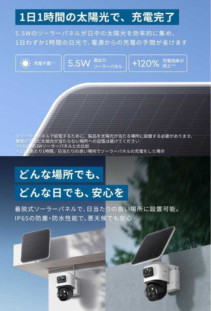 Anker Eufy (ユーフィ) eufyCam S4 (屋外用防犯カメラ)