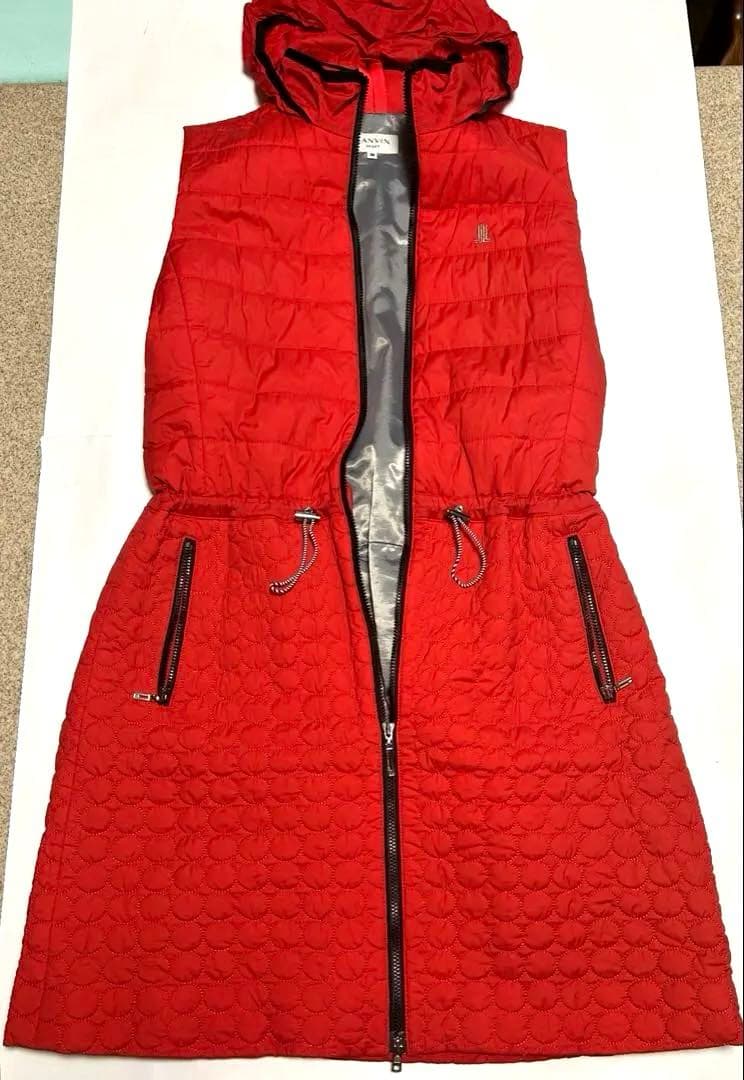 美品！ランバンスポール38 フード付キルティング中綿　裏地蓄熱保存ワンピース