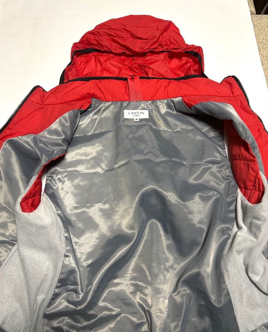 美品！ランバンスポール38 フード付キルティング中綿　裏地蓄熱保存ワンピース