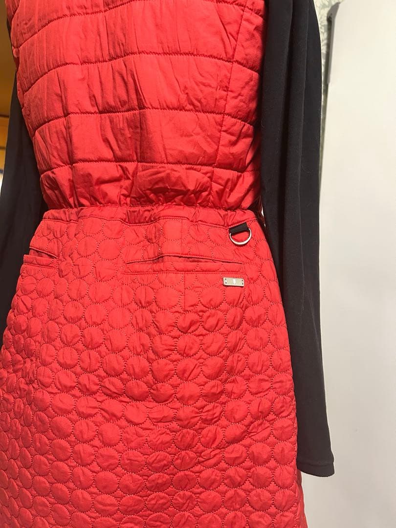 美品！ランバンスポール38 フード付キルティング中綿　裏地蓄熱保存ワンピース