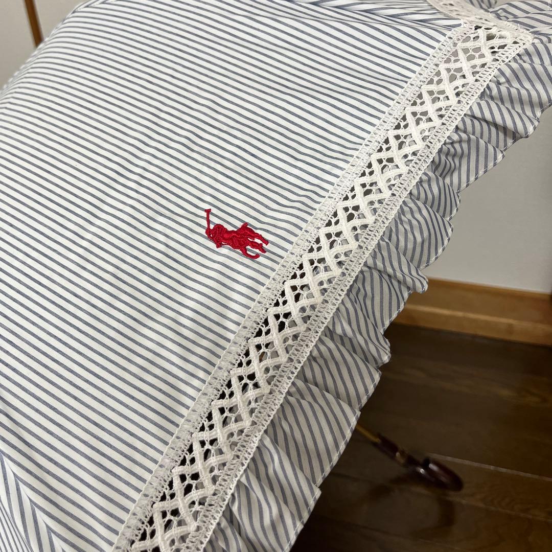 PORO RALPH LAUREN ストライプフリル折りたたみ傘