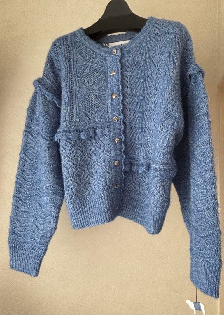 楽一番さま専用　MUVEIL ラメパッチワークカーディガン　未使用