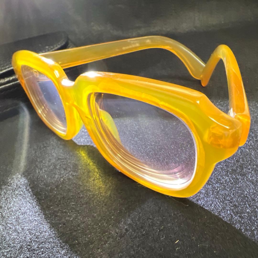 本白鼈甲　K18刻印金具厚手極上手眼鏡　ケース付　東Y7-1226☆1Fチヒオニ