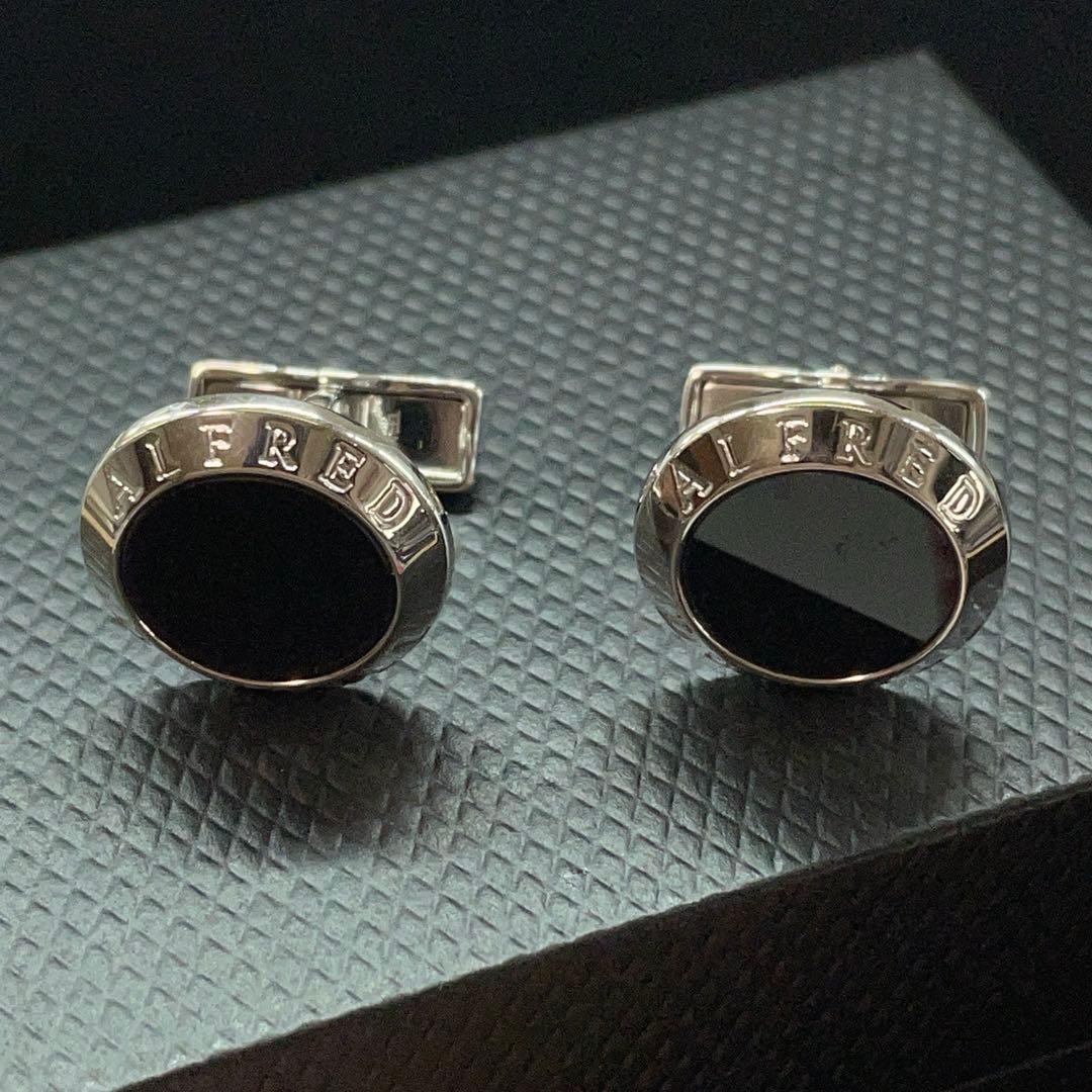 4214 美品 ダンヒル シルバー カフス オニキス SILVER925 箱付き