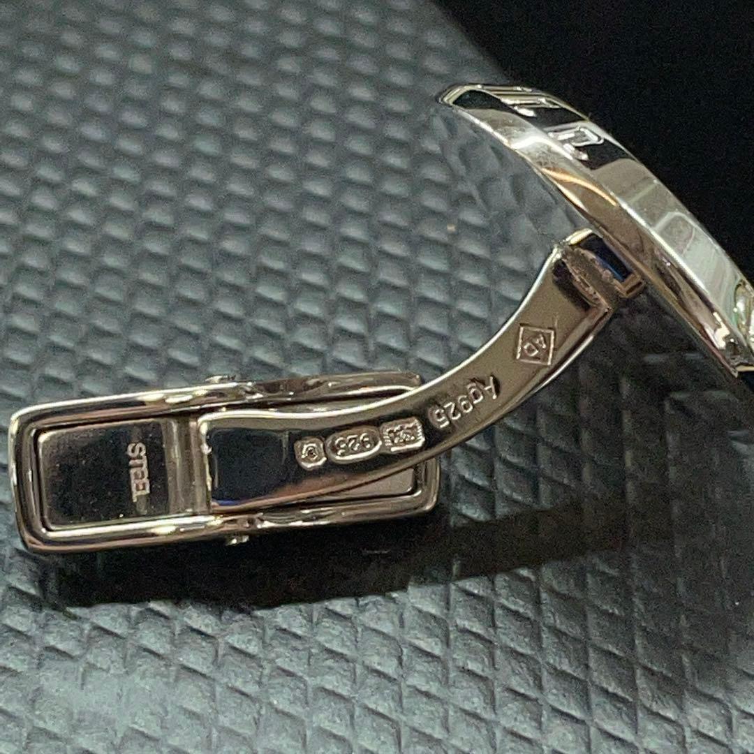 4214 美品 ダンヒル シルバー カフス オニキス SILVER925 箱付き